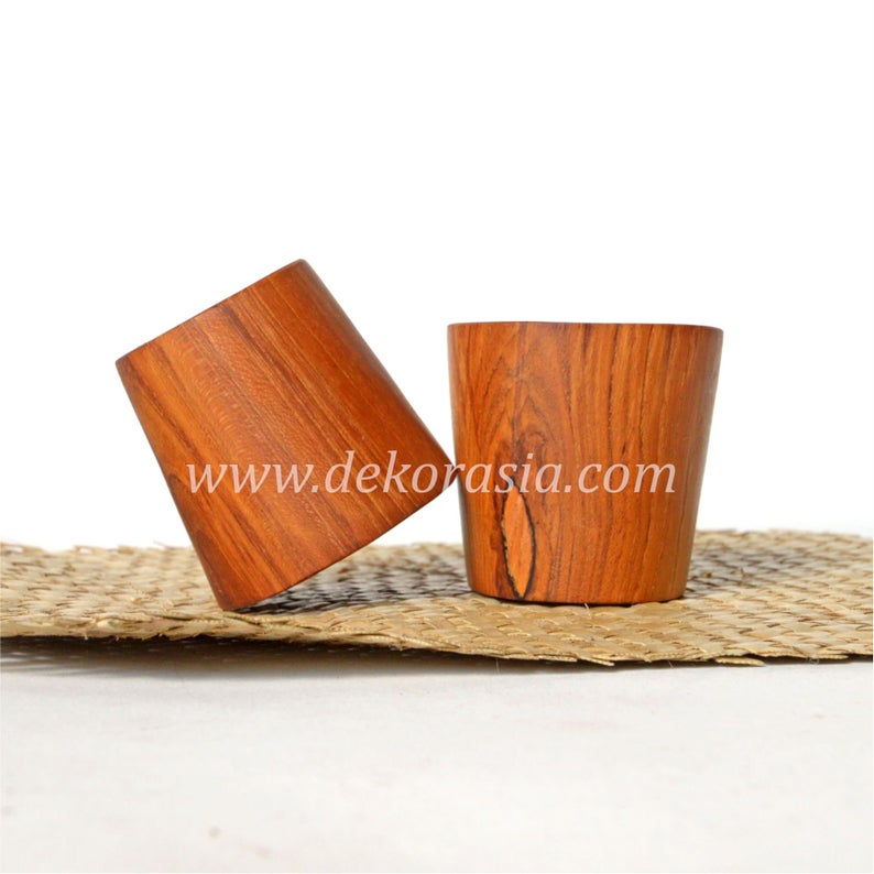 Teak Wooden Shot Glass Mini 2 Inches